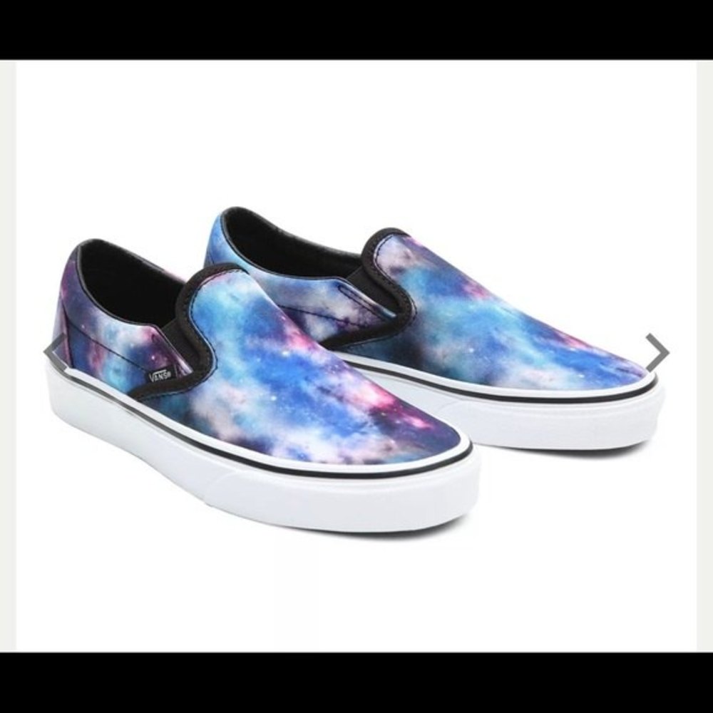 VANS - CLASSIC SLIP-ON SHOES | BLACK (GALAXY) size 8